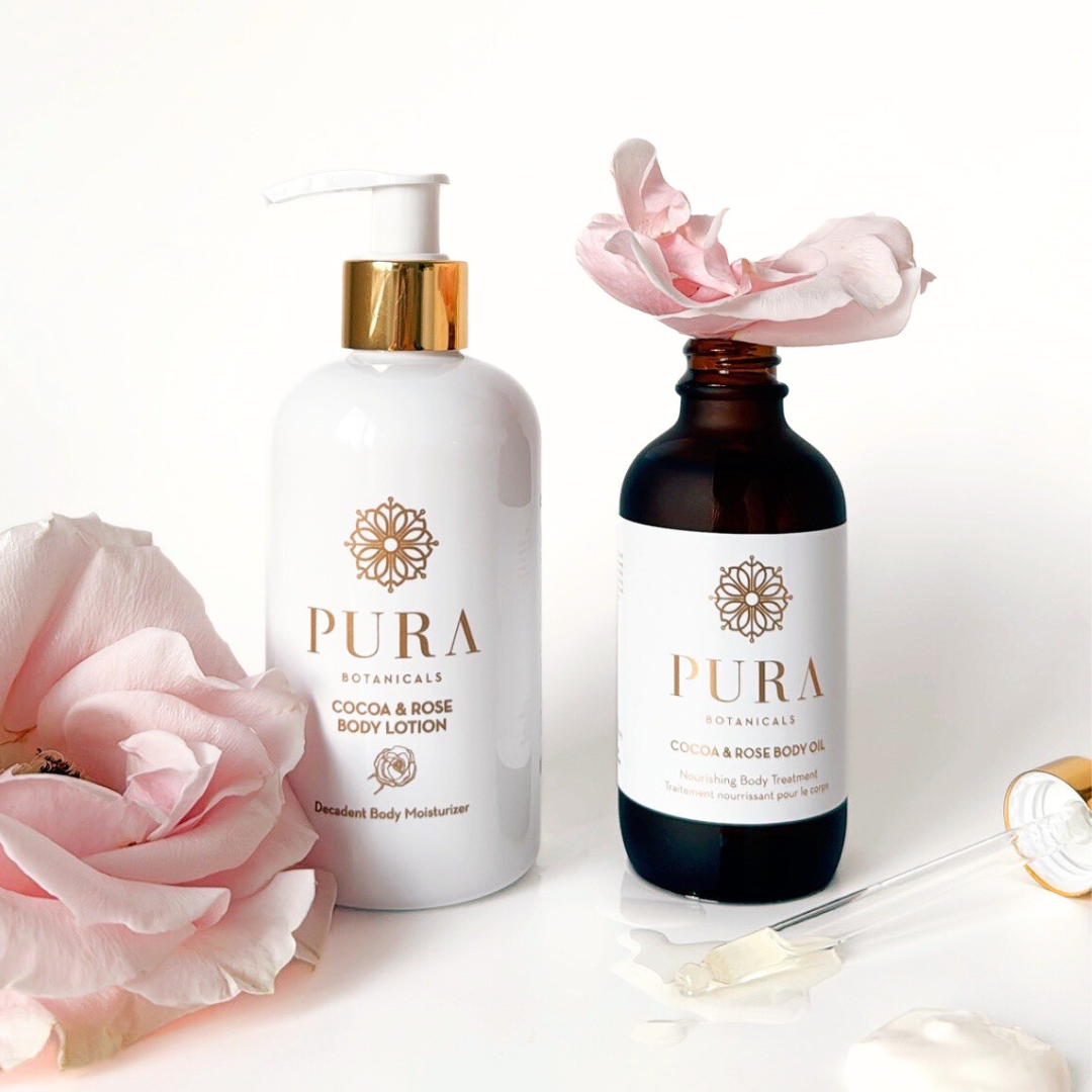 Body Glow Duo | Cocoa & Rose Oil and Lotion