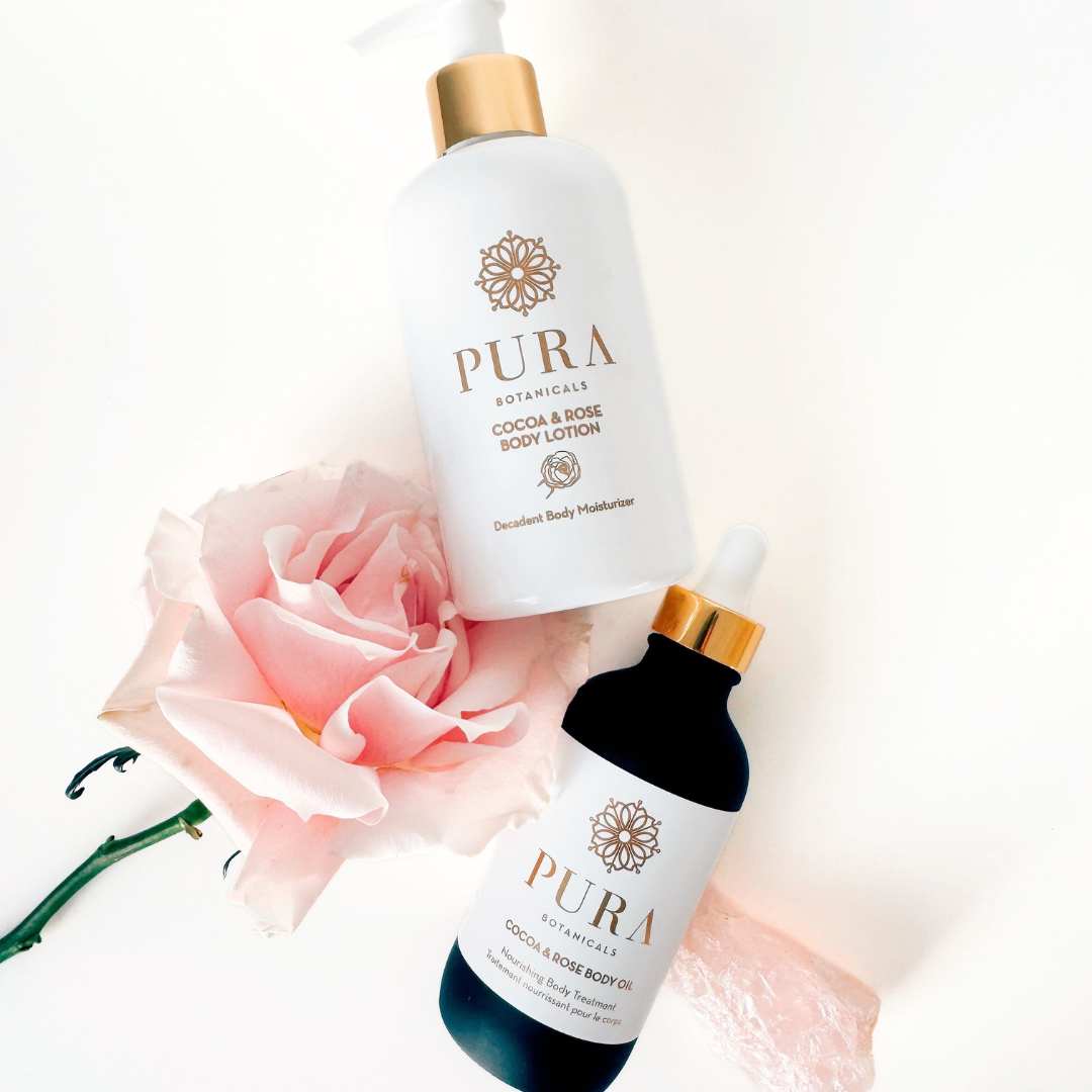 Body Glow Duo | Cocoa & Rose Oil and Lotion
