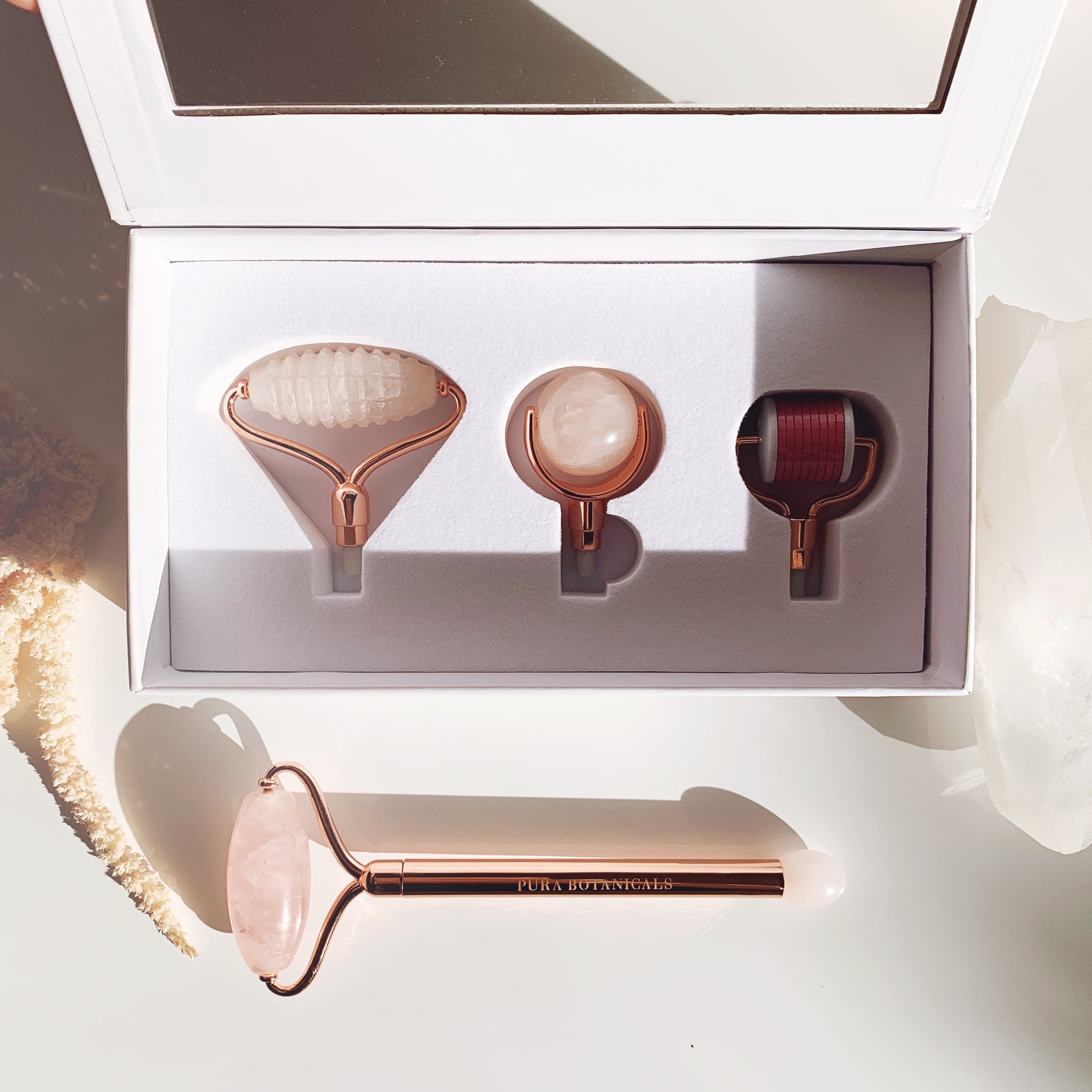Gemstone Face Roller: Four Head Interchangeable Roller